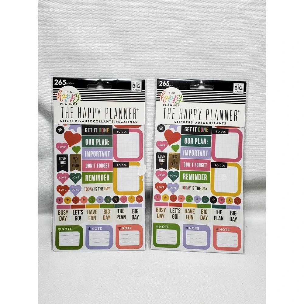 Happy Planner Sticker Lot 3 Packs + Washi Stickers Me & My Big Ideas New Planner